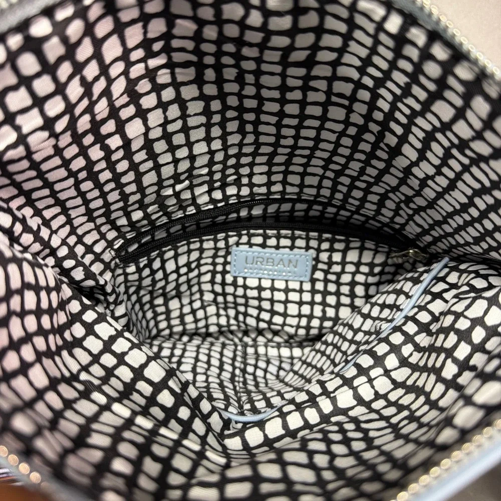 Urban Expressions Light Blue‎ Laser Cut Foldover Clutch Crossbody Shoulder Bag